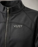 Breeze Jacket in black — fabric, zipper and VI-FIT logo detail