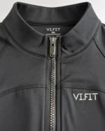 Breeze Jacket in black — fabric, zipper and VI-FIT logo detail